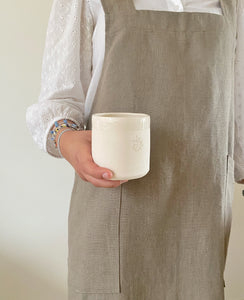 Japanese style linen apron Bark